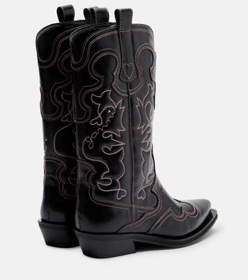 Bestickte Westernstiefel Mid Shaft | Ganni