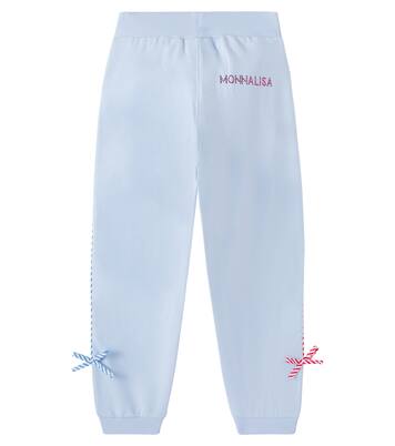 Bow-detail cotton-blend sweatpants | Monnalisa