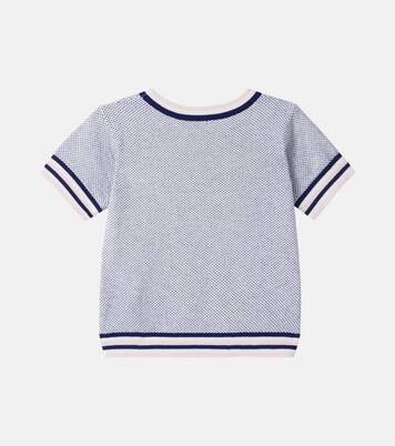 Pull Limette en coton et cachemire  | Bonpoint