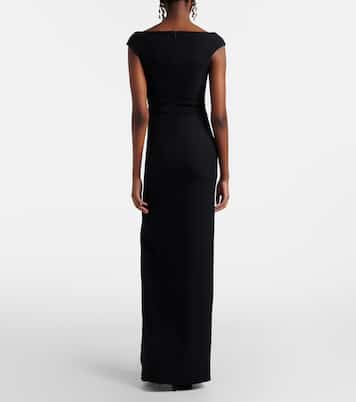 Abito lungo Lucrezia in crêpe con cristalli | Safiyaa