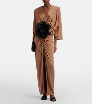 Floral-appliqué jersey maxi dress | Jacques Wei