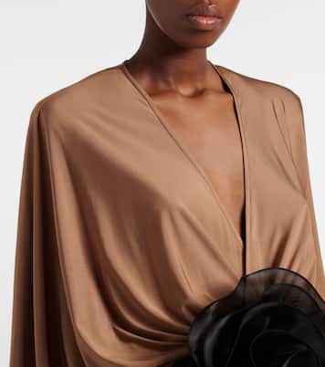 Floral-appliqué jersey maxi dress | Jacques Wei