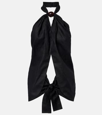 Biba embellished halterneck linen top | Faithfull