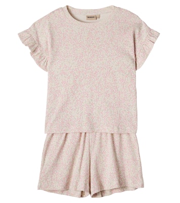 Ensemble t-shirt Ally et short Sandy en coton | Wheat