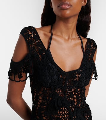 Ruffled crochet cotton midi dress | JW Anderson