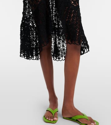 Ruffled crochet cotton midi dress | JW Anderson