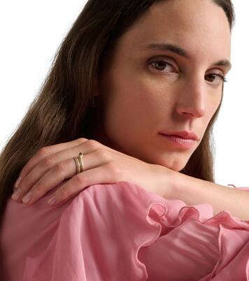 Shield Serpent 14kt gold ring with diamonds and green tourmaline | Stone and Strand