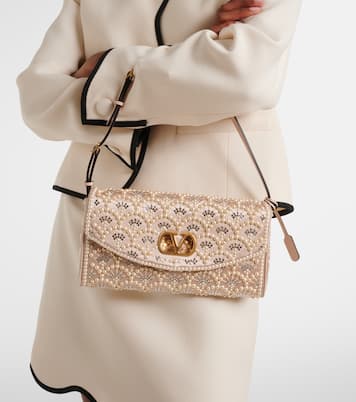 DeVain Small embellished satin shoulder bag | Valentino Garavani