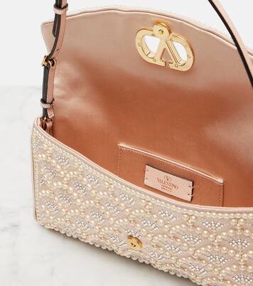 DeVain Small embellished satin shoulder bag | Valentino Garavani