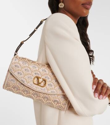 DeVain Small embellished satin shoulder bag | Valentino Garavani