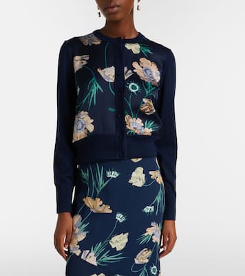 Cardigan in lana con stampa floreale | Erdem