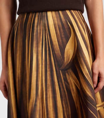 Printed faille midi skirt | Oscar de la Renta