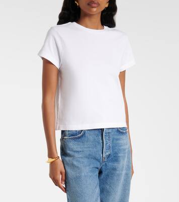 Adine cropped cotton jersey T-shirt | Agolde