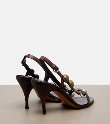 Embellished leather sandals | Miu Miu