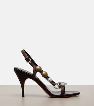 Embellished leather sandals | Miu Miu
