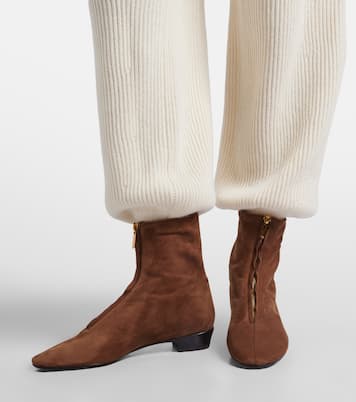 Easy Does It shearling-trimmed suede ankle boots | Herbert Levine