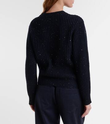 Sequined cashmere and wool-blend sweater | Brunello Cucinelli