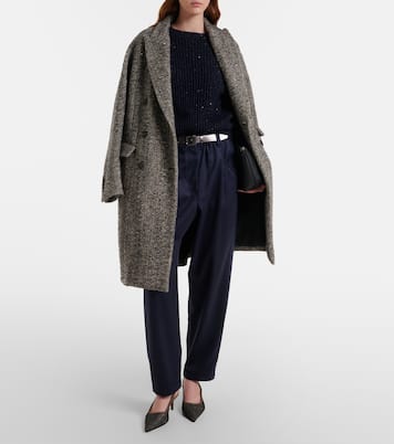 Sequined cashmere and wool-blend sweater | Brunello Cucinelli