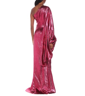 Metallic asymmetric gown | Halpern