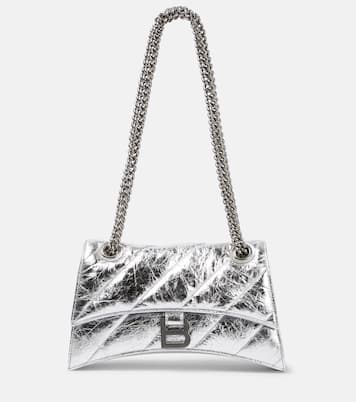 Schultertasche Crush Small aus Metallic-Leder | Balenciaga