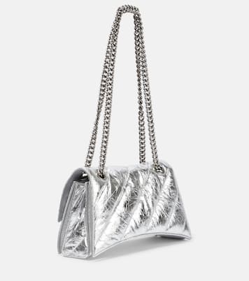 Schultertasche Crush Small aus Metallic-Leder | Balenciaga