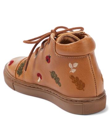 Embroidered lace-up leather shoes | Petit Nord