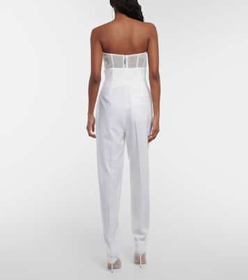 Bridal slim wool-blend pants | Nensi Dojaka