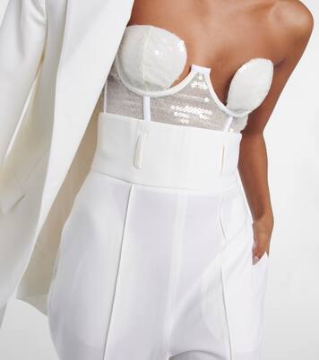 Bridal slim wool-blend pants | Nensi Dojaka