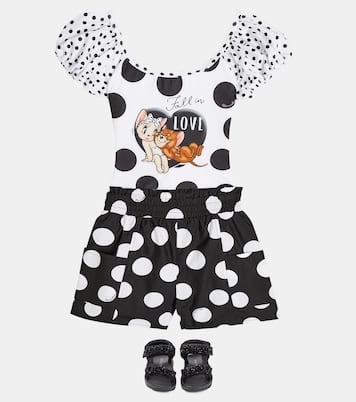 Polka-dot cotton shorts | Monnalisa