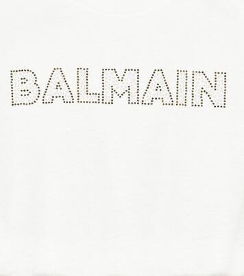 Logo cotton jersey dress | Balmain Kids