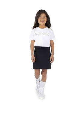 Logo cotton jersey dress | Balmain Kids
