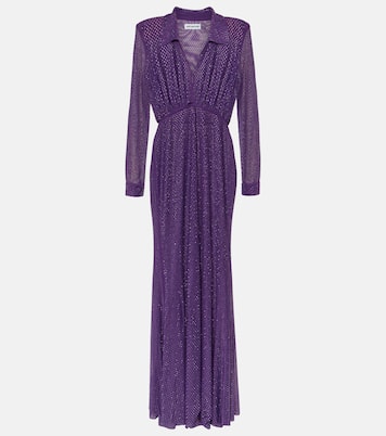 Verziertes Maxikleid aus Mesh | Self-Portrait