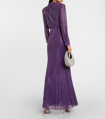 Verziertes Maxikleid aus Mesh | Self-Portrait