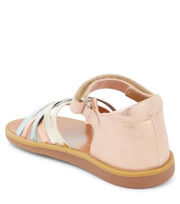 Poppy Lux metallic leather sandals  | Pom d'Api