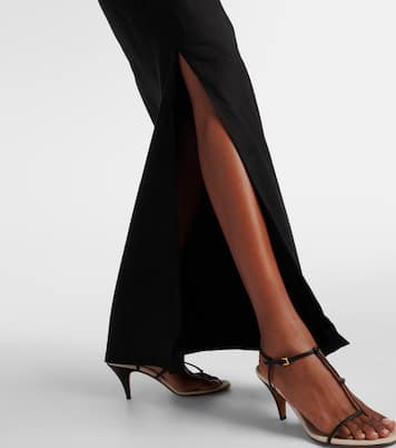 Robe midi Dorian brodée en lin et coton | SIR