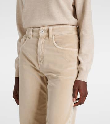Dyed cotton wide-leg pants | Brunello Cucinelli