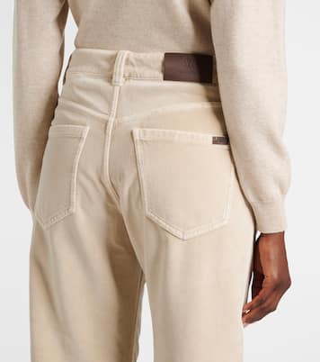 Dyed cotton wide-leg pants | Brunello Cucinelli