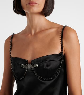 Robe en satin à cristaux | Self-Portrait