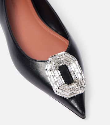 Verzierte Ballerinas Camelia aus Leder | Amina Muaddi