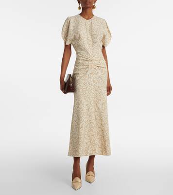 Robe midi à fleurs | Victoria Beckham