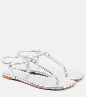 Sandalen Juno aus Metallic-Leder | Gianvito Rossi
