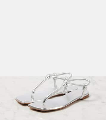 Sandalen Juno aus Metallic-Leder | Gianvito Rossi