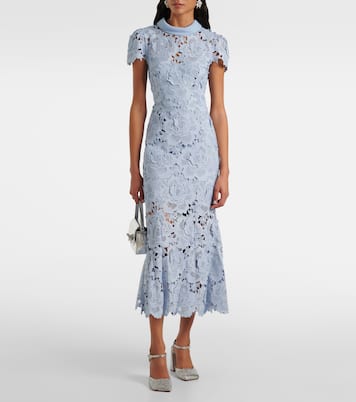 فستان كوكتيل من الدانتيل بنقشة الورود | Self-Portrait