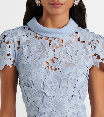 فستان كوكتيل من الدانتيل بنقشة الورود | Self-Portrait