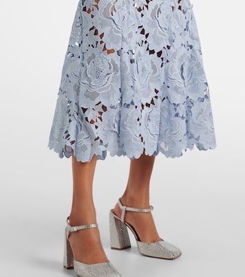 فستان كوكتيل من الدانتيل بنقشة الورود | Self-Portrait