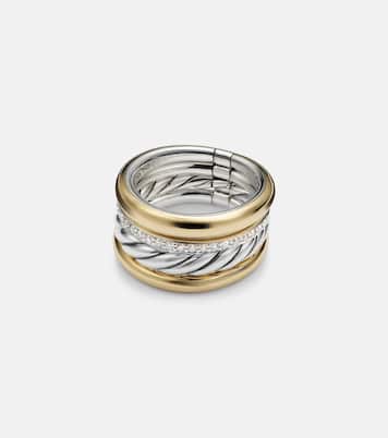 DY Mercer® 18kt gold and sterling silver ring with diamonds | David Yurman