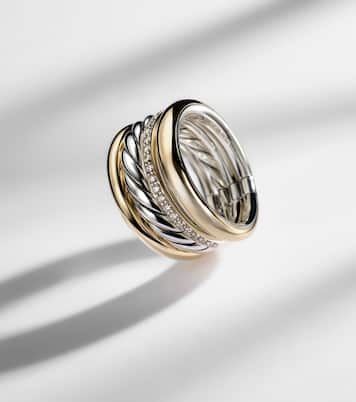 DY Mercer® 18kt gold and sterling silver ring with diamonds | David Yurman