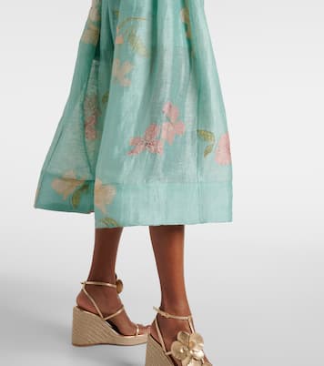 Midikleid Illuminate aus Leinen und Seide | Zimmermann