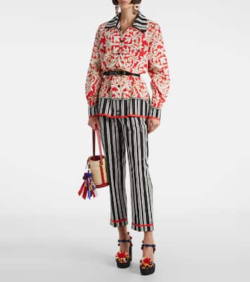 Pantaloni regular in cotone a righe  | Dolce&Gabbana