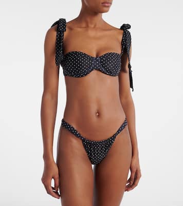 Polka-dot ruched bikini bottoms | Same